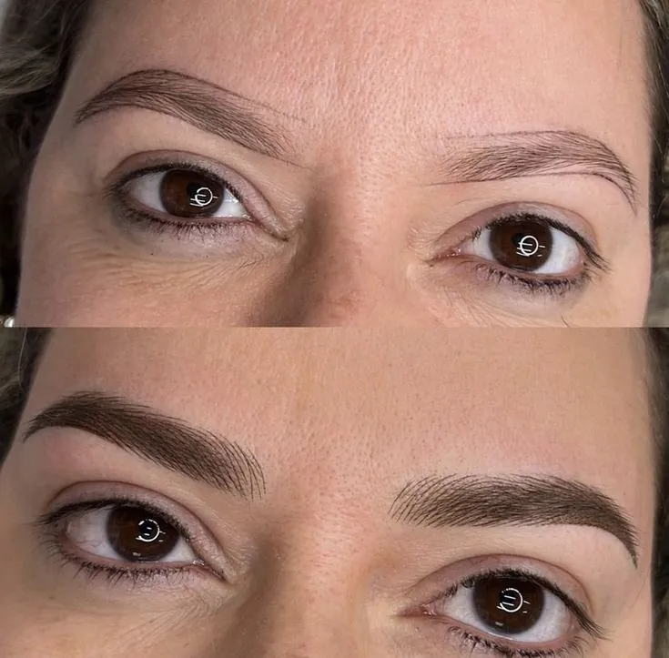 Rezultatul unui microblading reușit - sprâncene conturate natural și simetrie perfectă.